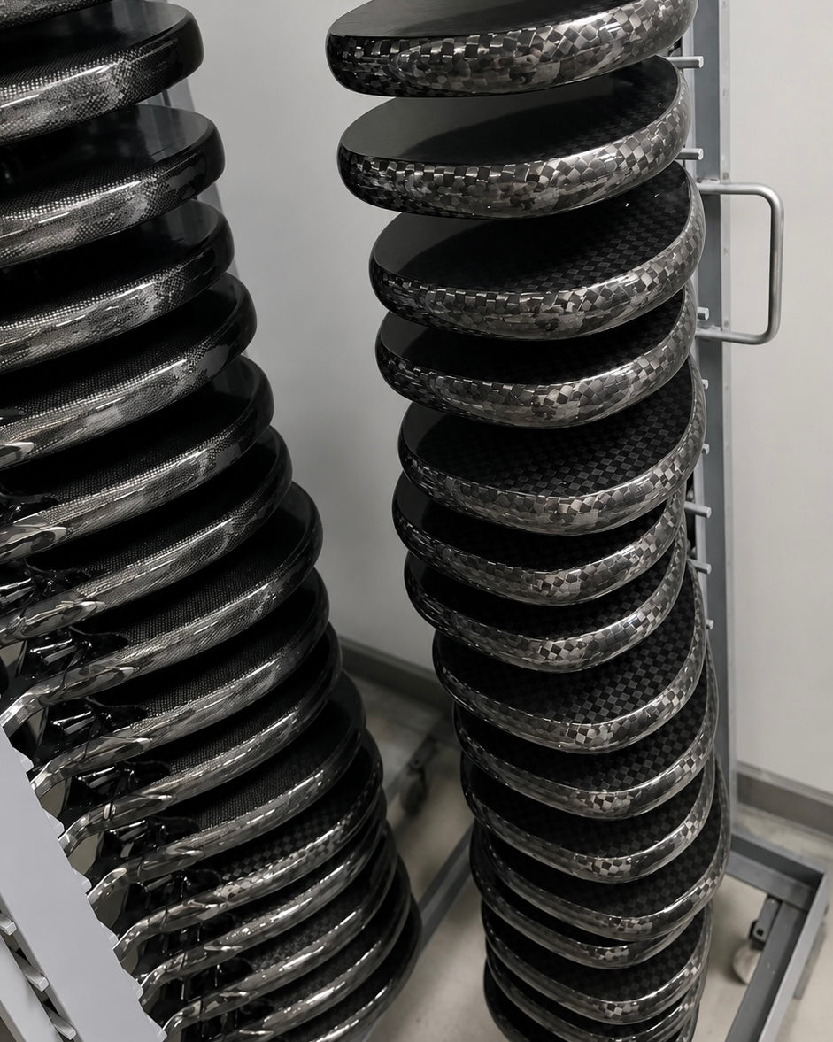 Carbon-Schlagflächen im Trockengestell